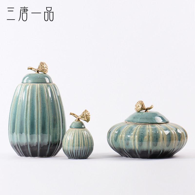 New Chinese Linton Ceramic Storage Can Fittings Living Room Sales Building Xuanxian Household Soft Decoration