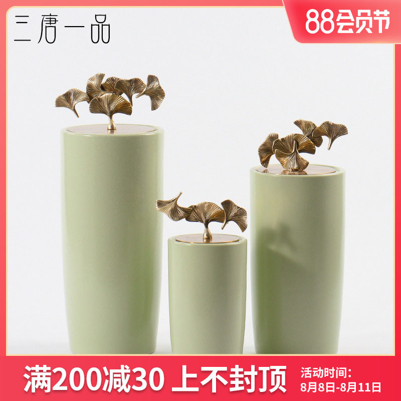 Clearing / New Chinese ceramic storage tank fitting room sample room bookcase mask vase decoration