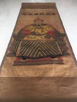 Great Qing Dynasty Holy Ancestor Kangxi Emperor retro-made old portrait Rice paper brocade cloth mounted large Zhongtang painting 174×62cm