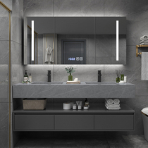 Nordic light luxury Rock board bathroom cabinet combination modern simple hand wash basin toilet wash basin