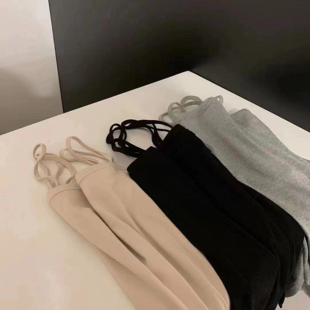 Matching into Korean shoulder strap cotton elastic small harnesses vest inner hitch damp black beige gray 2022