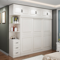 Wardrobe home bedroom solid wood sliding door Childrens storage cabinet modern simple economical storage big wardrobe