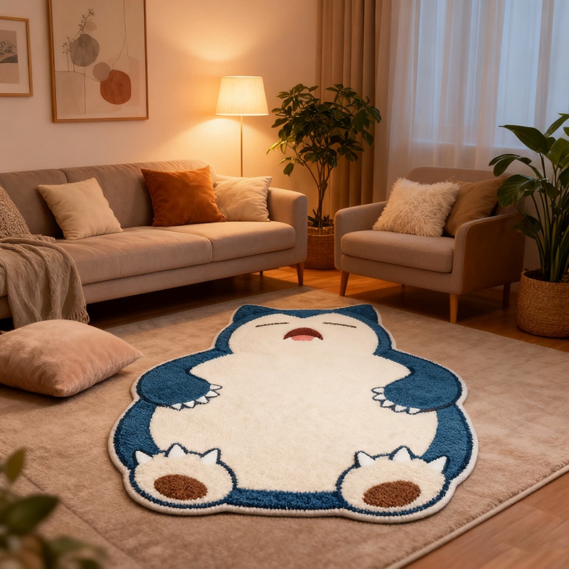 Pokémon Carpet Kirby Faux Cashmere Bedside Rug Bedroom Living Room Coffee Table Rug Cute Irregular Floor Mat