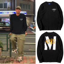 Yu Wenle same Japanese Tide brand round neck pullover long sleeve casual large size solid color mens and womens printed base sweater