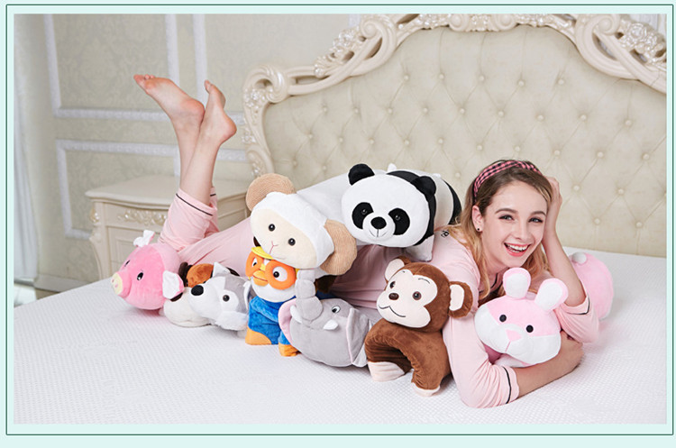 Mủ trẻ em gối cartoon bao gối bông gối chống mite 60 * 40 động vật búp bê đồ chơi gối - Gối trường hợp gối văn phòng