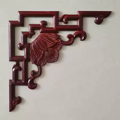 Dongyang woodcarved European angle flower Chinese antique decoration solid wood line hanging ceiling gun corner hollow paste Lotus beam support