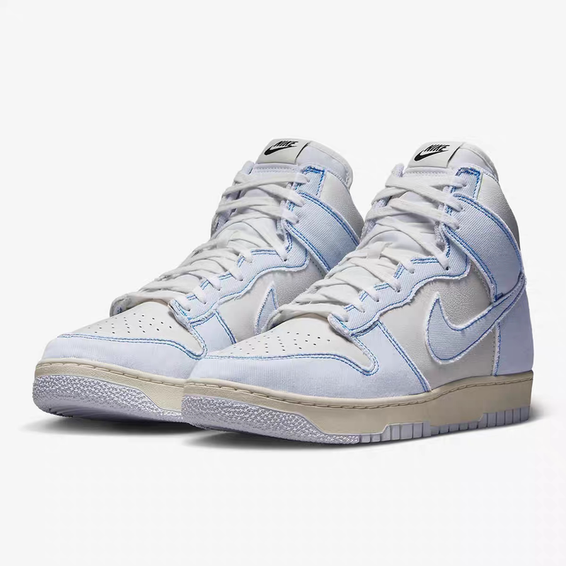 Nike Dunk High White and Blue High-Top Retro Casual Sports Sneakers for Men and Women Dq8799-101 Nike Dunk High White and Blue High-Top Retro Casual Sports Sneakers for Men and Women Dq8799-101