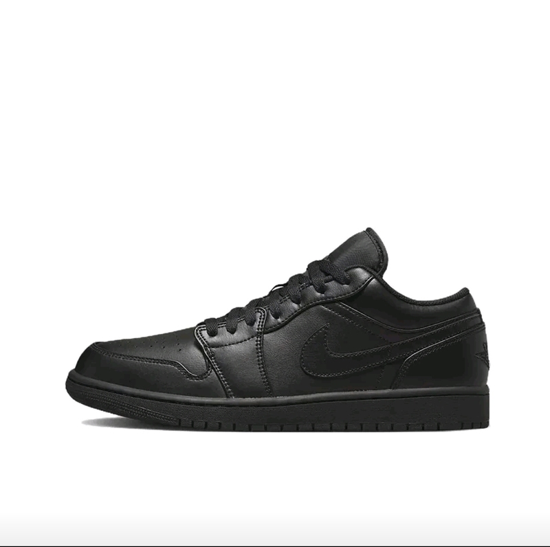 Nike Air Jordan 1 Low Aj1 Pure Black Men's and Women's Low-Top Sneakers 553558-093 Jiangxi Jw Warehouse