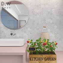  Light luxury natural marble Hexagonal mosaic parquet Bathroom toilet toilet background wall tile puzzle