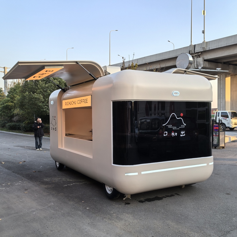 Trendy Double-Winged Food Truck for Night Markets, Tourist Areas, and Commercial Streets, Mobile Stall for Selling Coffee, Milk Tea, and Ice Cream