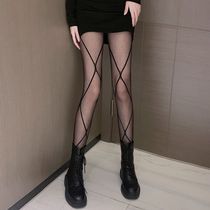 Net red black stockings through the meat fishnet socks personality cross jk with sexy mesh thin anti-hook wire mesh socks