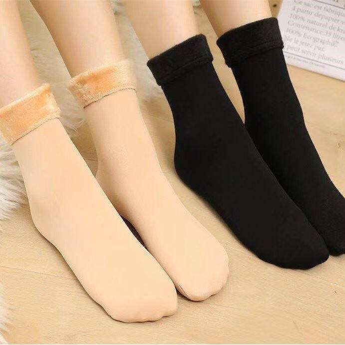 2-6 pairs of velvet socks women's winter thickened warm wool socks in the tube men's and women's floor socks net red snow socks