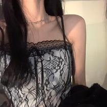  Small sexy retro lace mesh camisole hot girl top outer wear inner fashion spring 2021