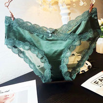  Lace panties female sense hollow incognito hip women satin briefs perspective adult pants