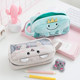 Japanese cartoon cat plush pencil case large-capacity student pencil case pencil stationery box cosmetic storage bag