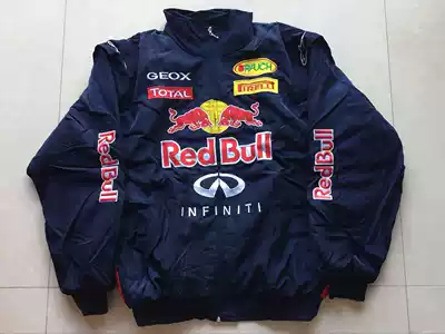F1 racing clothing retro style college style European and American style coat cotton jacket A192A175 royal blue cotton clothing spot