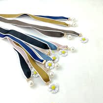 Korean fashion cloth belt waist chain female decoration Pearl small Daisy dress simple versatile student skirt belt knots
