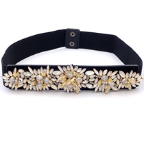 Crystal waist trim trim heavy industry rhinestone inlaid with skirt dress handmade stretch waist dress accessories belt