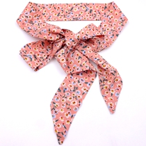 Ribbon decoration with skirt floral silk towel Knotted cloth belt Waist chain Female knotted trouser belt can be equipped with bag decorative belt