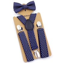 Boys kids pants Suspenders with non-slip Boys and girls Elastic straps Childrens straps clip Bow tie performance suit