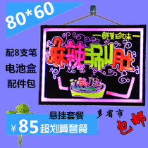 LED electronic hanging handwritten fluorescent advertising board blackboard with a message board sparkling luminous signs 6080 silver firefly light screen