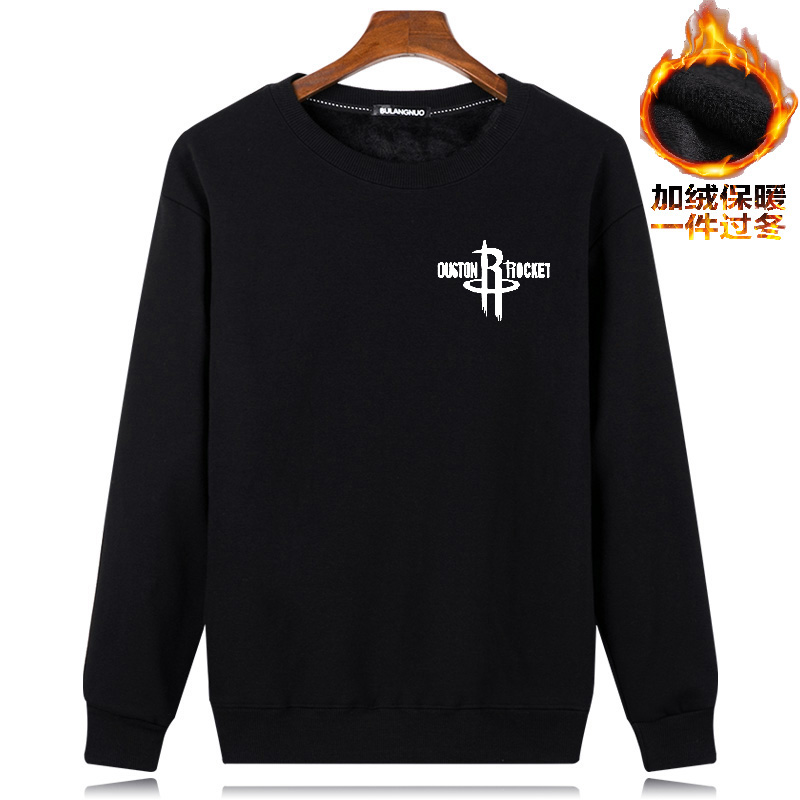 Áo len dày ấm áp cho nam mùa thu và mùa đông cổ tròn mới XL chất béo và nhung lỏng áo trung niên dày áo hoodie đôi