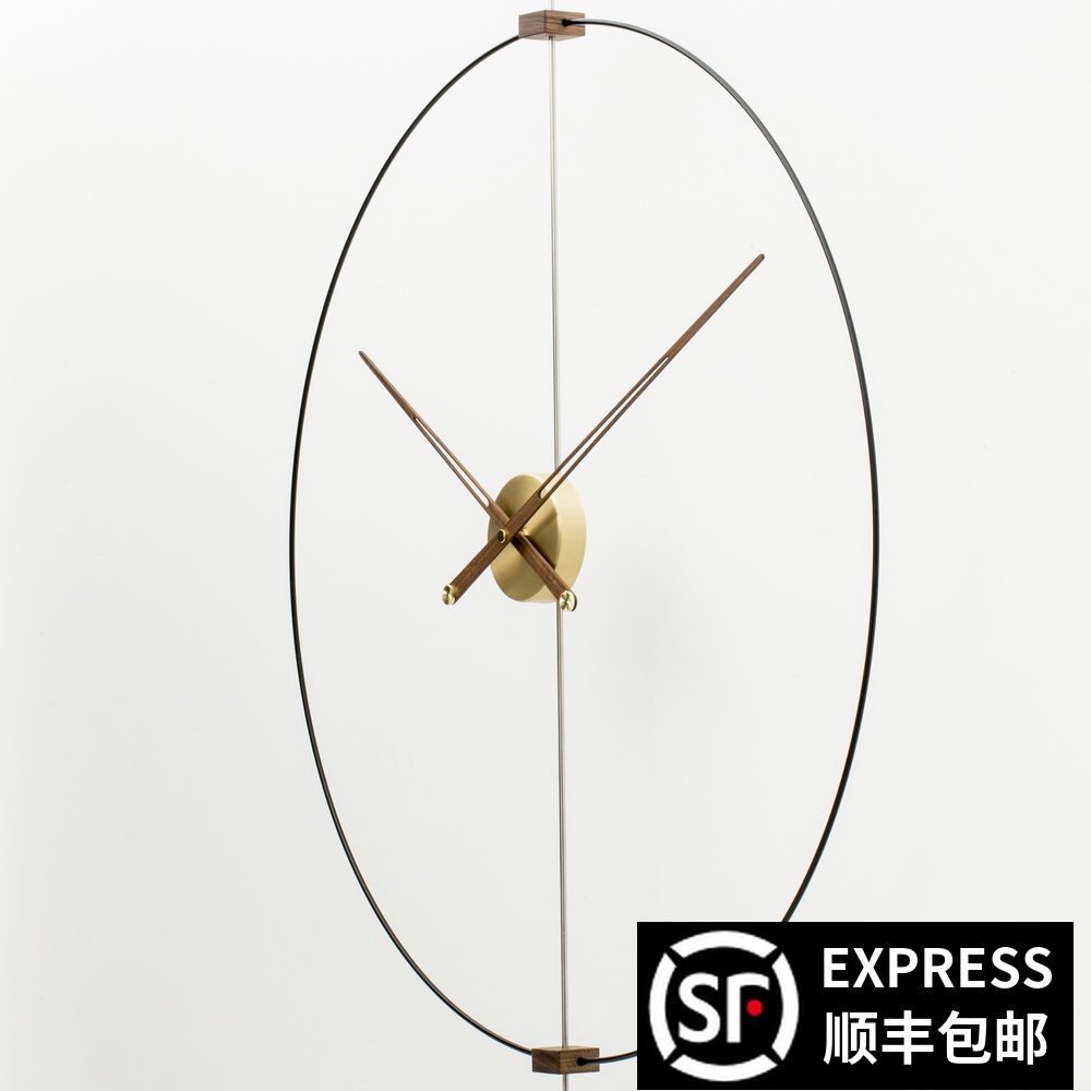 Creative simple modern style Nordic beauty Spanish round living room Light luxury Copper silent wall clock clock watch