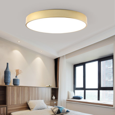 Ultra thin led suction top minimalist modern gold round home living room dining room Children's room Bedroom hallway Lamp