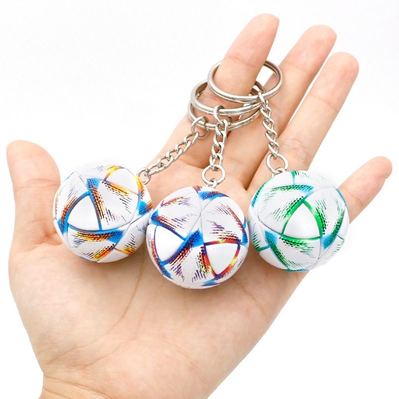 2022 Qatar World Cup football key buckle pendant spherical bag hanging decorated key chain to commemorate flat gift-Taobao