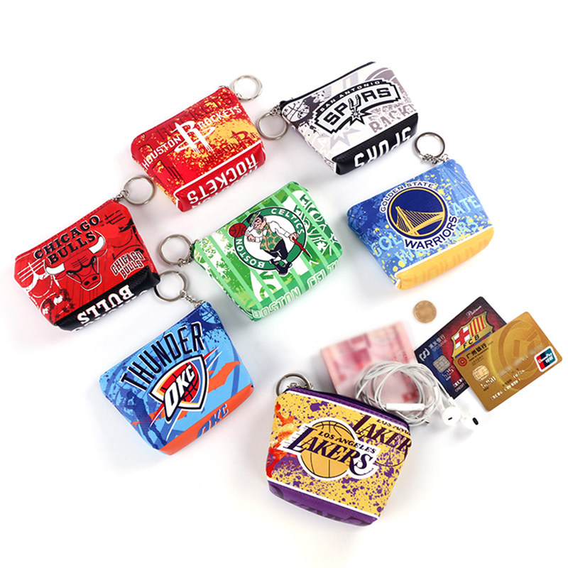 NBA coin purse Warriors Lakers Spurs James Curry mini coin purse card bag key chain pendant boy
