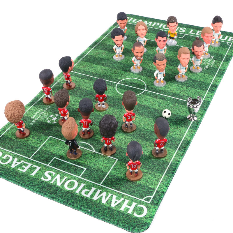 Football field model souvenir gift C Luo Messi Neymar doll football doll decoration star doll