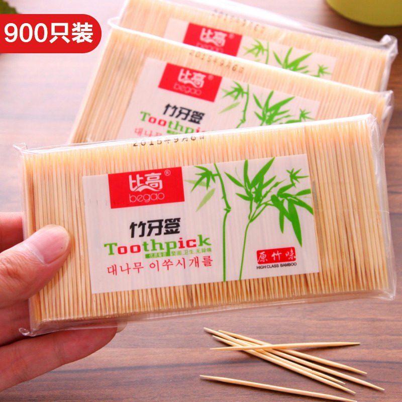 Home Disposable Ultrafine Toothpick 900 only Installed Double Head Dining Room Hotel Environmentally Friendly Natural Bamboo Toothpicks
