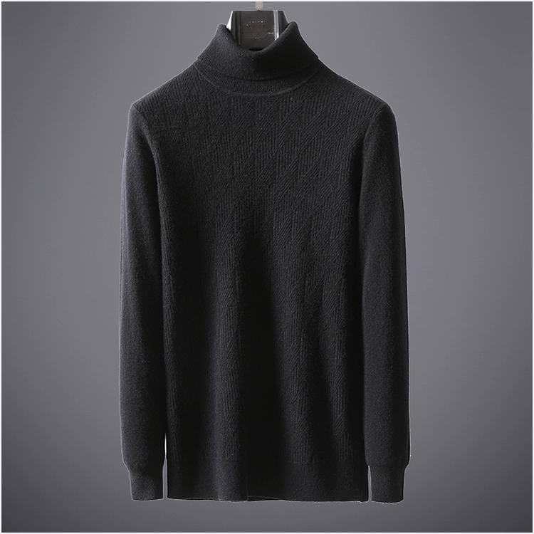 Người đàn ông tay một mùa thu và mùa đông ấm áp len thiêng liêng cashmere nam dày cổ áo len trẻ trung áo len màu rắn