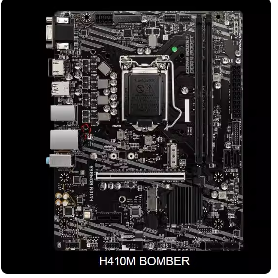 MSI H410M Bomber10Th Generation M.2 HDMI Vga Supports 1200-Pin 10Th Generation Cpu