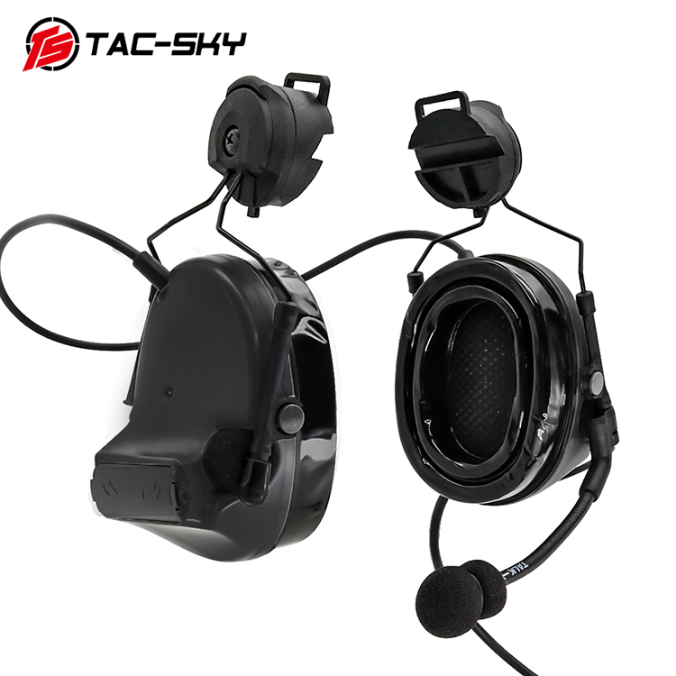 TACTICAL-SKY ARC Rail bracket version COMTAC III C3 SILICONE noise reduction pickup headset BK
