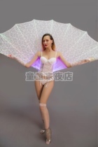 TT nightclub white lace colorful big back fan gogo costumes bar costumes