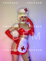 TT High-end Nightclub Bar Singer Djds Dance Team Gogo Nurse Festival Sexy Nurse Split Suit