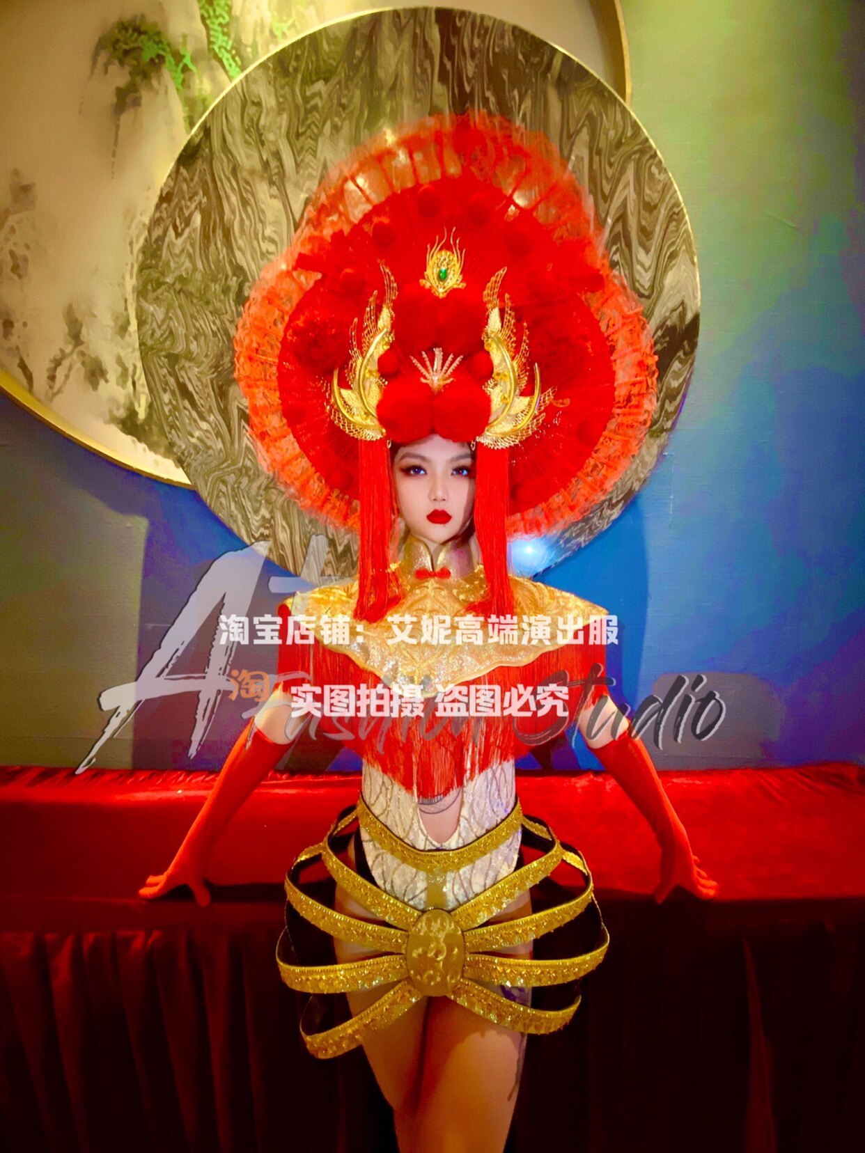 TT high-end nightclub bar singer djds dance team gogo new year spring festival exotic wind red phoenix lantern set