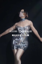 TT high-end nightclub bar singer djds dance team gogo sexy honey sequins bag hip dress costumes