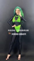 TT high-end nightclub bar singer djds dance team gogo music festival fluorescent green bikini suit performance clothes