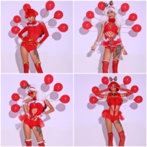 TT high-end nightclub bar singer djds dance team gogo Christmas balloon back conjoined set