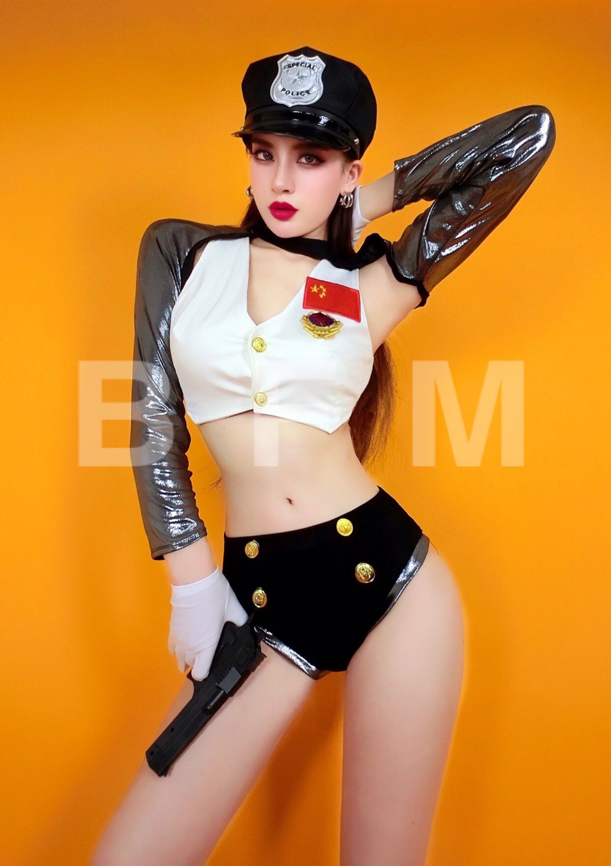 TT high-end nightclub bar singer djds dance team gogo August 1 National Day national flag two-piece suit performance costume