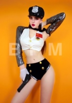 TT high-end nightclub bar singer djds dance team gogo August 1st National Day national flag split suit costumes