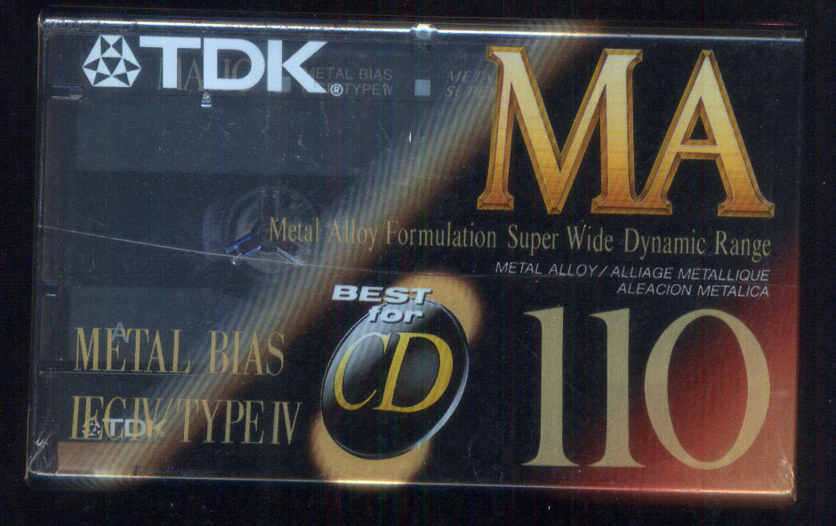 TDK MA 110 quad (metal band) iron with collection grade blank tape card with glue paper cracking