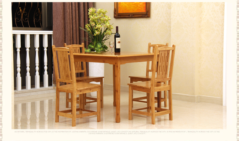 Tre Yahui Bàn vuông đơn giản Bàn ăn Bàn nhỏ Bàn tiệc hiện đại Bàn ăn Bàn tre - Bàn bàn học sinh có giá sách