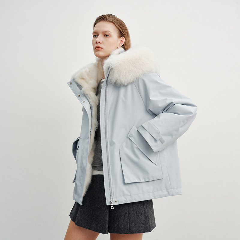 Parka Coat for Women with Detachable Fox Fur Lining, Short Style, Workwear-Inspired, Young Style, 2026 Winter New Model Parka Coat for Women with Detachable Fox Fur Lining, Short Style, Workwear-Inspired, Young Style, 2026 Winter New Model