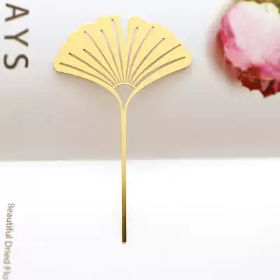 (Ginkgo biloba) Chinese style classical empty brass leaves bookmarks creative gifts to students teacher gifts