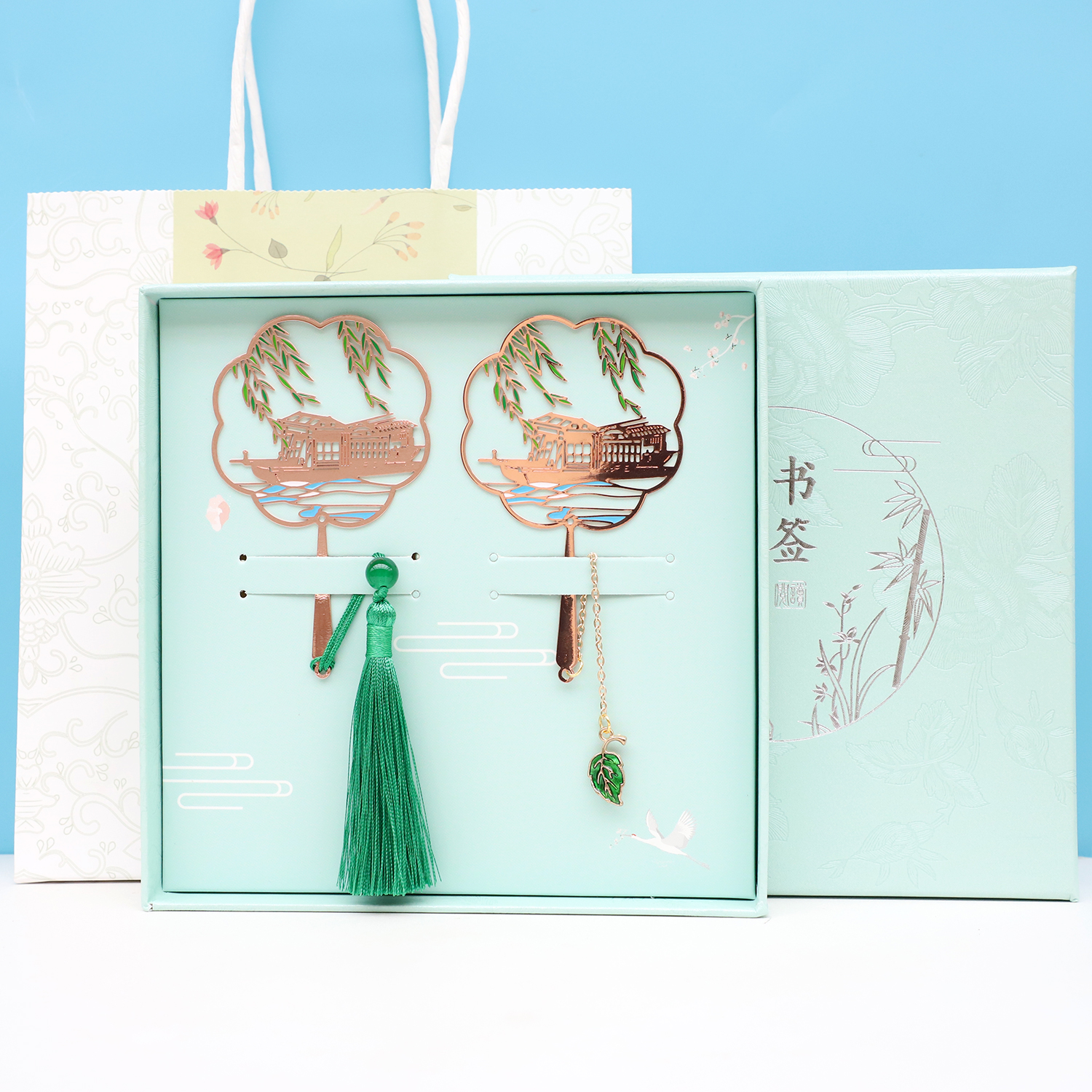 Jiaxing South Lake Red Boat Metal Bookmark China Wind Classical students used to reward patriotic education with National Day gift