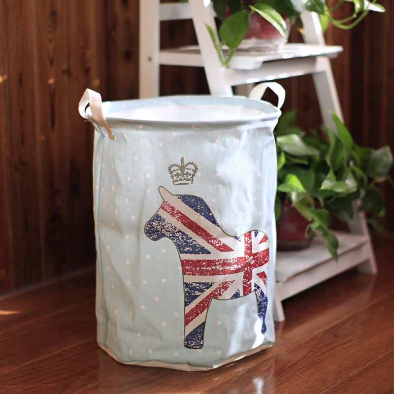 With lid bunching cloth art containing dirty laundry basket Folding cotton linen basket Laundry Basket Waterproof Toy containing basket