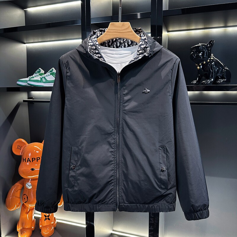 Master-Level Design! European High-End Casual Hooded Jacket for Men, Trendy Brand Jacquard Embroidered Jacket, Reversible